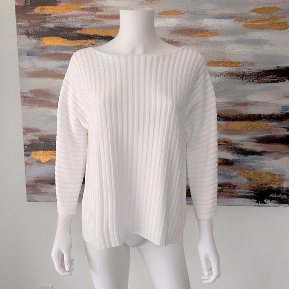 Eileen Fisher Sweaters - EILEEN FISHER Elegant White Boatneck Sweater